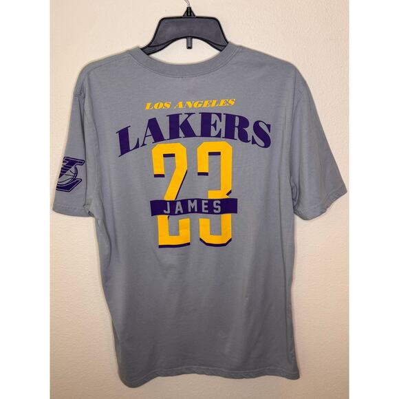 NBA LA Lakers Lebron James Men’s Gray short sleeve Crew Neck T-Shirt size Large - Picture 4 of 8